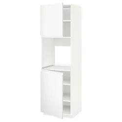 IKEA METOD(094.642.98) верхній рівень високий 2 др/пол, білий / Voxtorp матовий білий