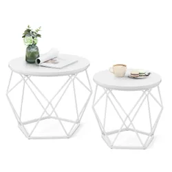 Набір із двох білих кавових столиків