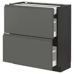 IKEA METOD / MAXIMERA(793.110.80) 2-дверний / 3-місний, чорний / Voxtorp темно-сірий