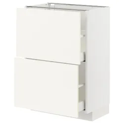 IKEA METOD / MAXIMERA(795.072.23) шафа для підлоги з 2 ящиками, білий/Vallstena білий