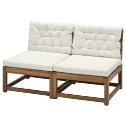 IKEA NÄMMARÖ(495.752.18) Модульний диван з 2-х осіб, зовнішній, світло -коричневий/куддарна світло -сірий -рог