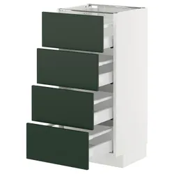 IKEA METOD / MAXIMERA(295.571.78) шафа, що стоїть, з 4 фасадами/4 ящиками, білий/Хавсторп темно-зелений