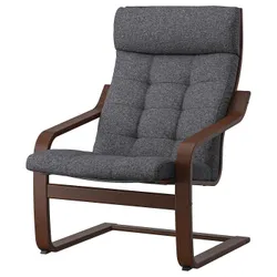 IKEA POÄNG(595.020.66) Крісло, коричневий/Gunnared темно-сірий
