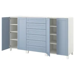 IKEA PLATSA(495.556.87) Кабінет із дверима та ящиками, Biały/sannidal Blue
