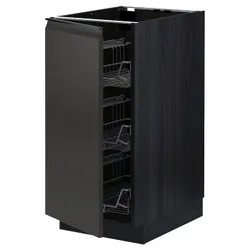 IKEA METOD(494.956.17) шафа з дротяним кошиком, чорний/Upplöv матовий антрацит