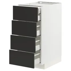 IKEA METOD / MAXIMERA(094.974.92) sat stj 4fr/2n/3śr su, білий/матовий антрацит Nickebo
