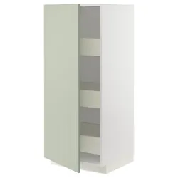 IKEA METOD / MAXIMERA(294.866.09) висока шафа з ящиками, білий/Stensund світло-зелений