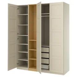 IKEA PAX / BERGSBO(096.072.83) Комбінація гардеробу, Сірий -рогай сірий -схожий на/іміц. дуб