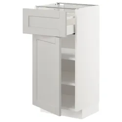 IKEA METOD / MAXIMERA(694.555.35) шафа stj szu / двер, білий / Lerhyttan світло-сірий