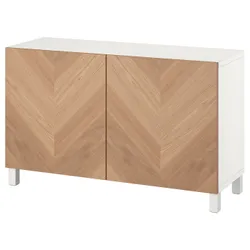 IKEA BESTÅ(194.214.25) поєднання з дверима, білий / Hedeviken / Stubbarp okl dęb