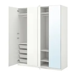 IKEA PAX / FARDAL/ÅHEIM(193.956.76) комбінований гардероб, глянцевий білий/дзеркало