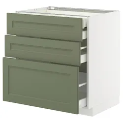 IKEA METOD / MAXIMERA(395.173.18) Stj 3fr/2n/wed/w, Biały/axstad gria -green