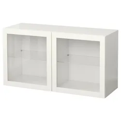 IKEA BESTÅ(094.408.01) комбінування навісних шаф, біле / Синдвік прозоре скло
