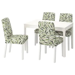 IKEA EKEDALEN / BERGMUND(094.082.12) стіл і 4 стільці, білий / Fågelfors різнокольоровий
