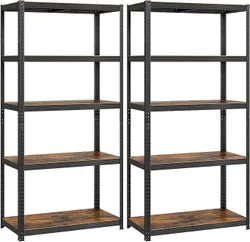 SONGMICS GLR040B12 набір 2 полиці 40 х 90 х 180 см, вантажопідйомність 875 кг (175 кг на полицю), промислова, регульована, для
