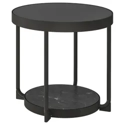 IKEA FRÖTORP(104.922.76) стіл, ефект антрацитового мармуру / чорне скло