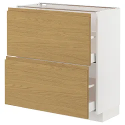 IKEA METOD / MAXIMERA(595.379.47) шафа для підлоги з 2 ящиками, білий/імітація Voxtorpа дуб
