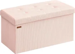 SONGMICS Табурет для ніг з місцем для зберігання, складна лава, 38 x 76 x 38 см, табурет для ніг, диван-ліжко, ящик для