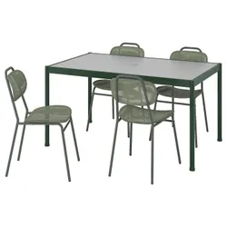IKEA SEGERÖN / ENSHOLM(995.447.38) стіл та 4 стільці, зовнішній темно-зелений/зелений