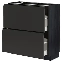 IKEA METOD / MAXIMERA(994.955.06) шафа для підлоги з 2 ящиками, чорний/Upplöv матовий антрацит