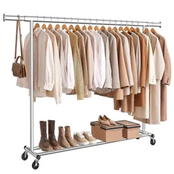 Вішак для одягу на срібних колесах