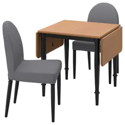 IKEA DANDERYD / DANDERYD(094.839.37) стіл і 2 стільці, сосна чорна / Vissle сіра