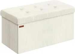 SONGMICS Табурет для ніг з місцем для зберігання, складна лавка, 38 x 76 x 38 см, табурет для ніг, диван-ліжко, ящик для