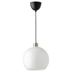 IKEA JÄRPLIDEN Підвісний світильник, біле скло / нікельований (204.996.06)