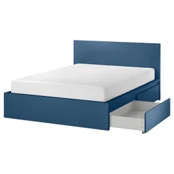 IKEA MALM(795.599.43) Каркас ліжка з 2 контейнерами, синій