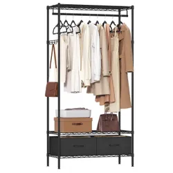 Вішак для гардероба для струменевого одягу чорний