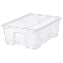 IKEA SAMLA (694.408.36) контейнер з кришкою, прозорий