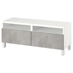IKEA BESTÅ(594.199.39) Тумба під телевізор з ящиками, білий/Kallviken/Stubbarp світло-сірий