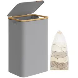 Кошик із сірою пральнею з кришкою 90 л