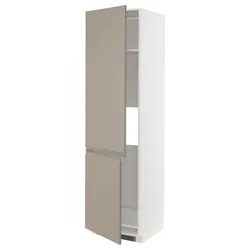 IKEA METOD(294.915.78) високий п лід/закрити 2 двер, білий/Upplöv матовий темно-бежевий