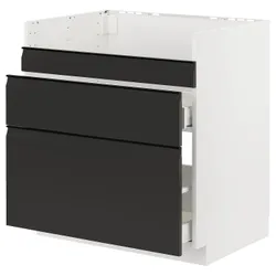 IKEA METOD / MAXIMERA(094.929.13) ХАВСЕН шафа під раковину/3 фасади/2 ящики, білий/Upplöv матовий антрацит