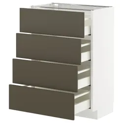 IKEA METOD / MAXIMERA(795.583.16) шафа з 4 фасадами/4 ящиками, білий/Хавсторп коричнево-бежевий