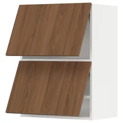 IKEA METOD(395.189.16) Горизонтальна навісна шафа з 2 дверцятами, білий/Тісторп імітація коричневого горіха