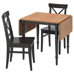 IKEA DANDERYD / INGOLF(594.783.92) стіл і 2 стільці, сосна чорна / чорна