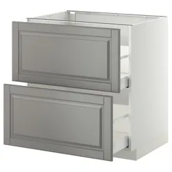 IKEA METOD / MAXIMERA(399.140.11) sz stj 2fr / 2in szu, білий / Bodbyn сірий