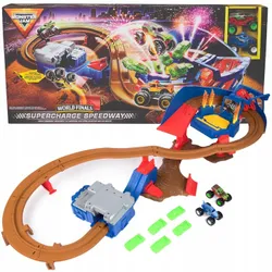 MONSTER JAM SUPERCHARGE SPEEDWAY ТОНКИЙ CAR TRACK + МАШИНИ 1:64