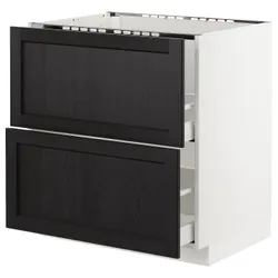 IKEA METOD / MAXIMERA(892.572.28) 2 шт + 2 шт / 2 шт, білий/забарвлений лерхітановим чорним