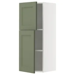 IKEA METOD(395.173.75) настінна шафа з полками/2 двері, Biały/axstad gria -green