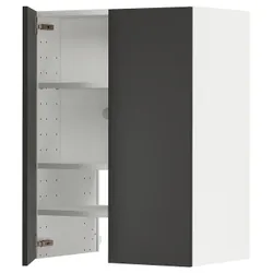 IKEA METOD(595.045.36) шафа з витяжкою та полицею/дверями, білий/Nickebo матовий антрацит