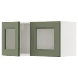 IKEA METOD(495.185.53) Настінна шафа/2 скляні двері, Biały/axstad gria -green