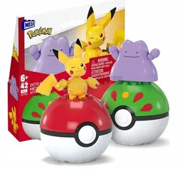 Блоки Mega Construx, 42 шт., Покемон Пікачу та Дітто + 2 покеболи JCT43