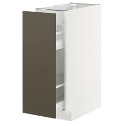IKEA METOD / MAXIMERA(295.586.96) підлогова шафа/висувне внутрішнє обладнання, білий/Хавсторп коричнево-бежевий