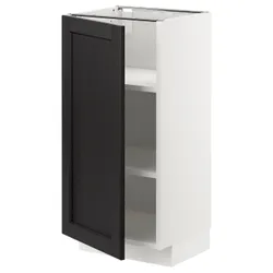 IKEA METOD(894.592.07) шафа ст/пол, білий/забарвлений лерхітановим чорним