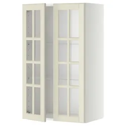 IKEA METOD(493.949.82) напівпансіон / 2 скляних двері, білий / Bodbyn крем