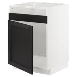 IKEA METOD (794.564.88) Тумба під раковину HAVSEN 1-спальна, білий/забарвлений лерхітановим чорним