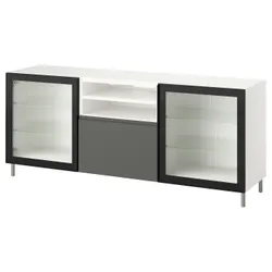 IKEA BESTÅ(995.749.90) Тумба під телевізор із ящиками, білий Västerviken/Fällsvik антрацит